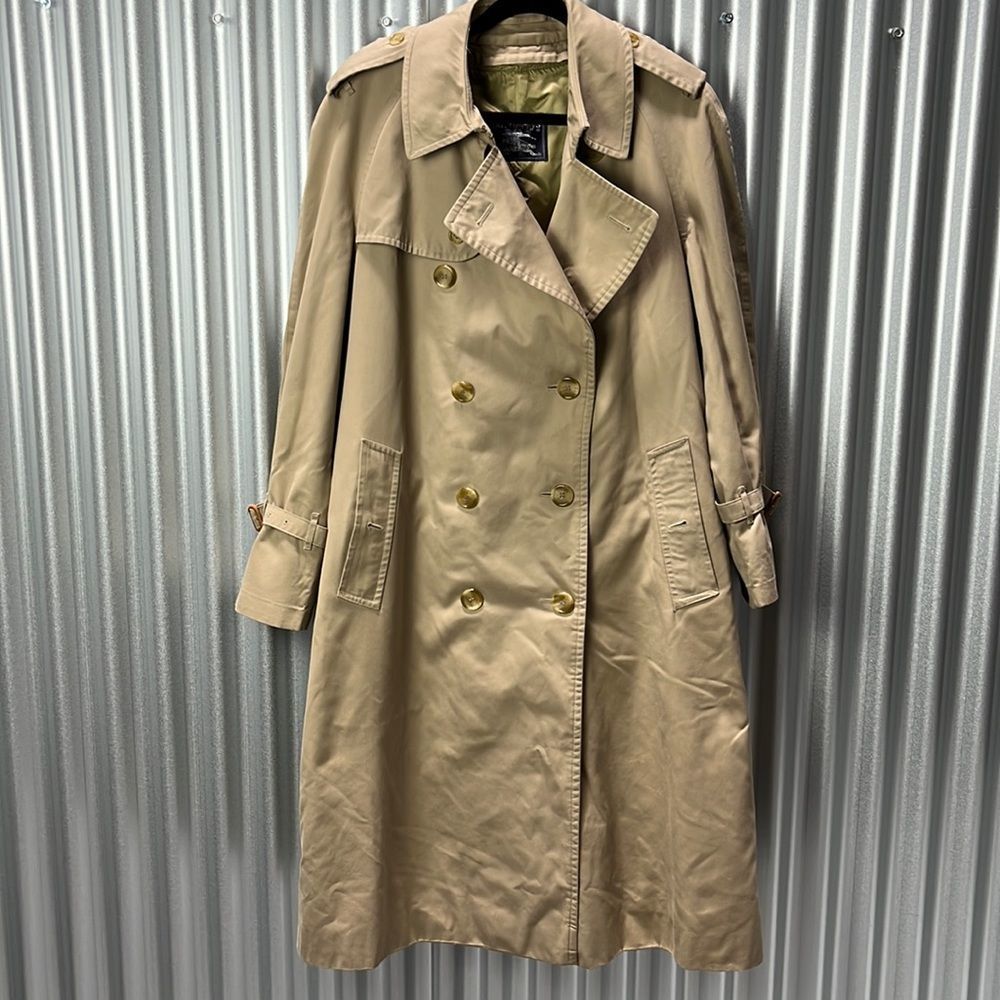 Burberry Khaki Tan Double-Breasted Trench Coat